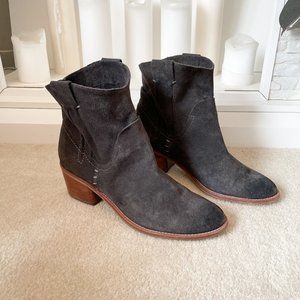 Dolce Vita Charcoal Suede Pull On Booties